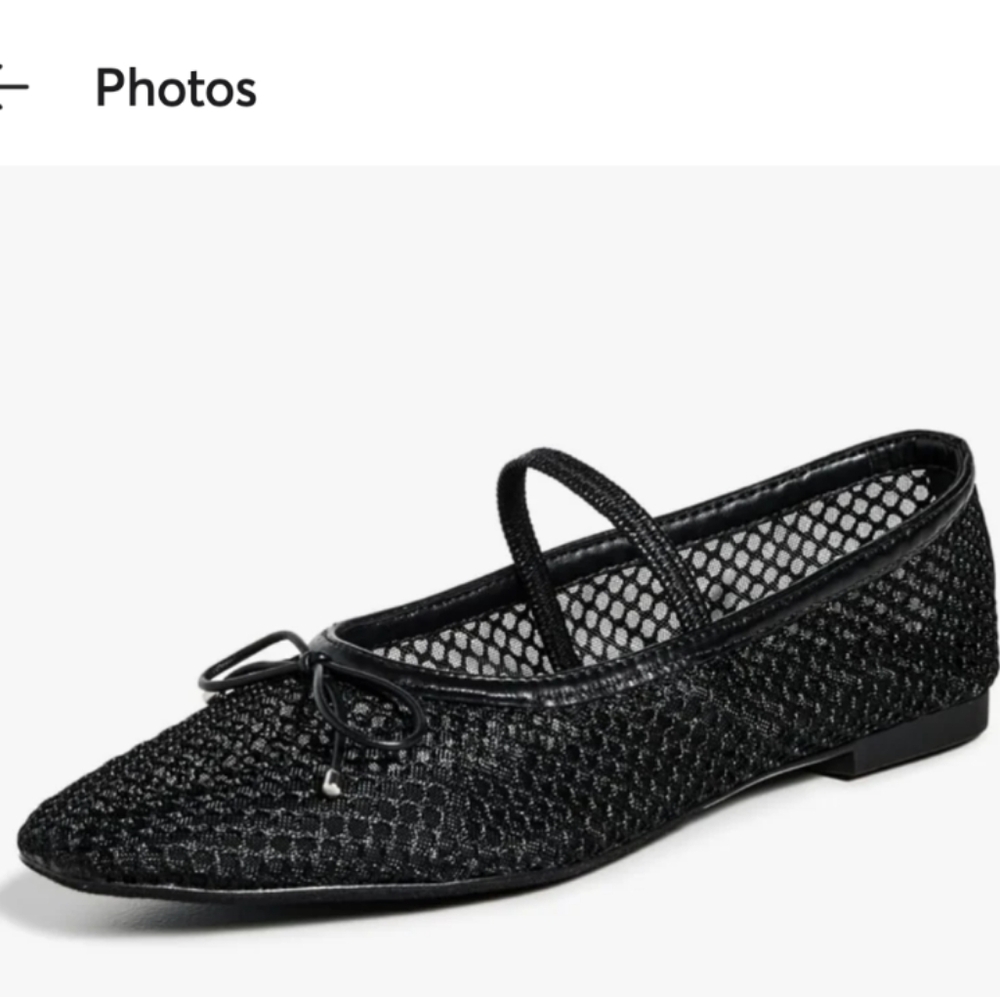 SCHUTZ Arissa Black Mesh Leather Ballet Flats Women’s Size 7 Loafer Style